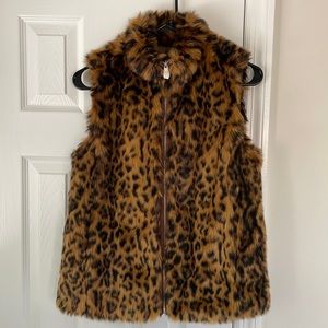 Jcrew faux fur leopard vest